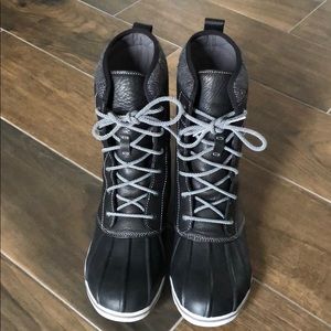 Black Leather LL Bean Duck Boots- Size 11